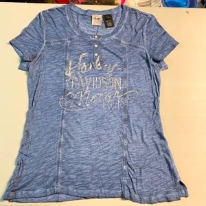 Harley-Davidson Light Blue Short Sleeve Logo Tee